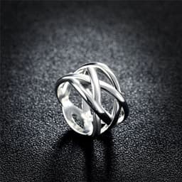 image-DOTEFFIL 925 Sterling Silver Cross Intertwined Ring For Women Wedding Engagement Party Fashion Charm Jewelry