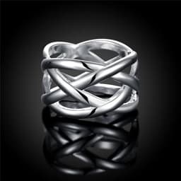 image-DOTEFFIL 925 Sterling Silver Cross Intertwined Ring For Women Wedding Engagement Party Fashion Charm Jewelry