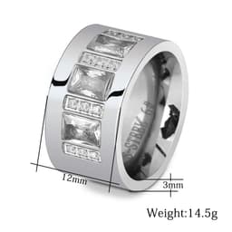 image-Fashion Women Crystal Rings Wholesale Yellow Gold Color Stainless Steel Wedding Rings For Women Party Jewelry NIBA Jewelry