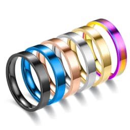 image-4mm Simplicity Flat Stainless Steel Rings Japanese Korean Fashion Glossy Titanium Steel Finger Rings Youth Boy Girl Jewelry Gift