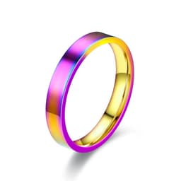 image-4mm Simplicity Flat Stainless Steel Rings Japanese Korean Fashion Glossy Titanium Steel Finger Rings Youth Boy Girl Jewelry Gift