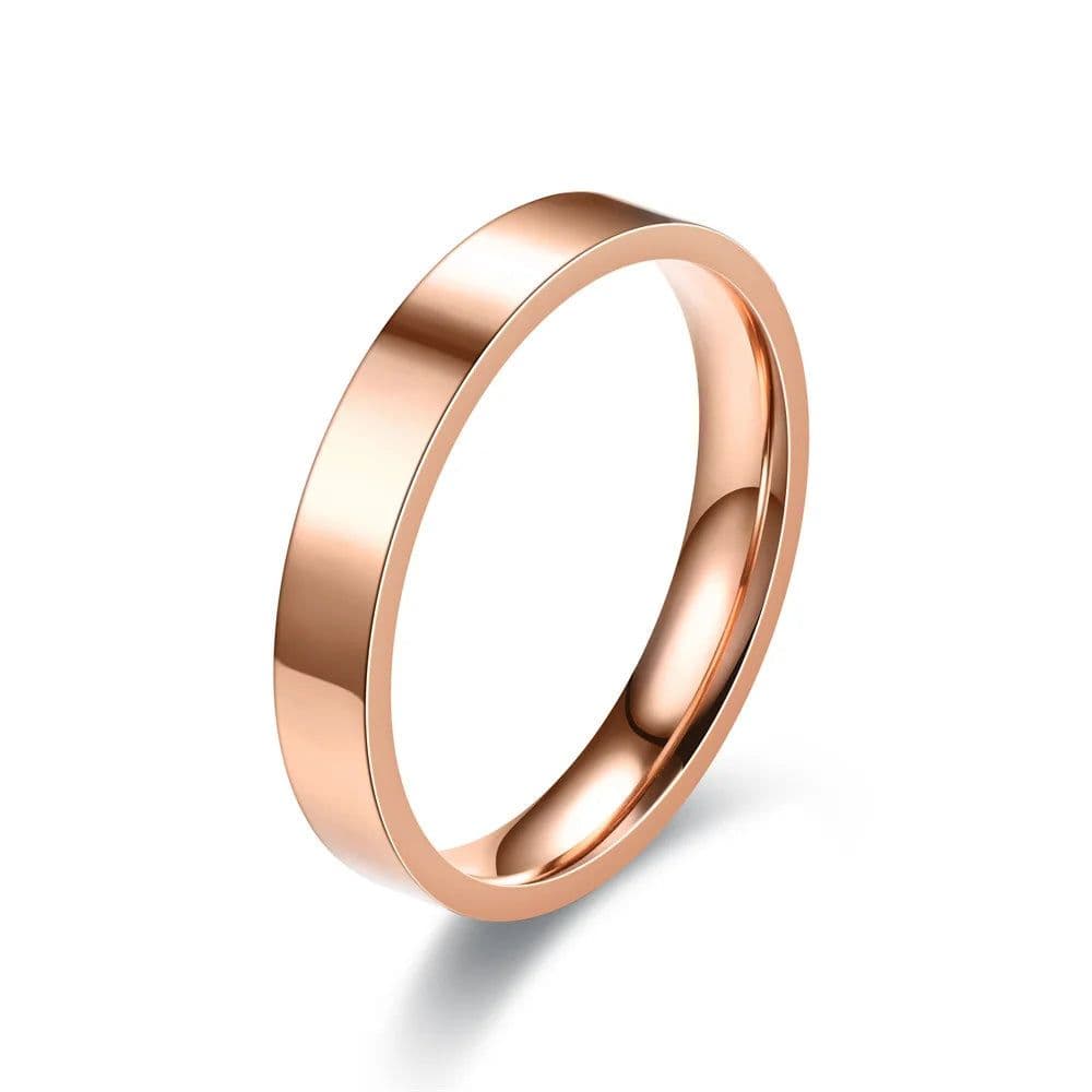 image-4mm Simplicity Flat Stainless Steel Rings Japanese Korean Fashion Glossy Titanium Steel Finger Rings Youth Boy Girl Jewelry Gift