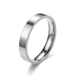 image-4mm Simplicity Flat Stainless Steel Rings Japanese Korean Fashion Glossy Titanium Steel Finger Rings Youth Boy Girl Jewelry Gift