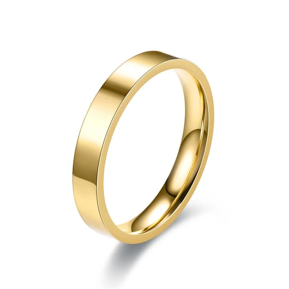image-4mm Simplicity Flat Stainless Steel Rings Japanese Korean Fashion Glossy Titanium Steel Finger Rings Youth Boy Girl Jewelry Gift