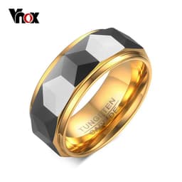 image-VNOX 100% Tungsten Men Ring Wedding Male Jewelry Gold Color 8mm Width Dropshipping