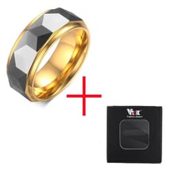 image-VNOX 100% Tungsten Men Ring Wedding Male Jewelry Gold Color 8mm Width Dropshipping