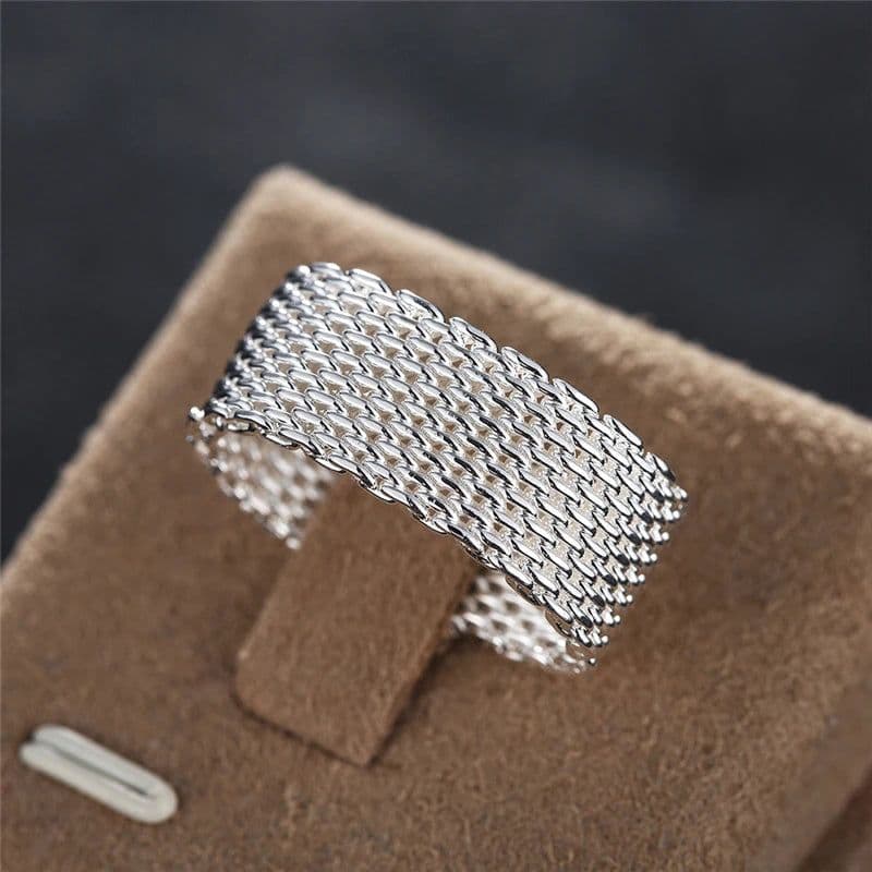 image-DOTEFFIL 925 Sterling Silver Interwoven Web Ring For Woman Fashion Charm Wedding Engagement Jewelry