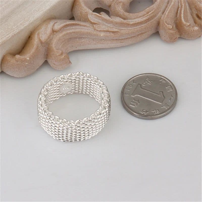 image-DOTEFFIL 925 Sterling Silver Interwoven Web Ring For Woman Fashion Charm Wedding Engagement Jewelry