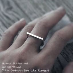 image-Stainless Steel Rings for Women D Geometric Pinky Ring Dainty Stackable Round Midi Rings Jewellery for Women 2022 Halloween
