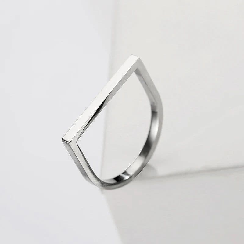 image-Stainless Steel Rings for Women D Geometric Pinky Ring Dainty Stackable Round Midi Rings Jewellery for Women 2022 Halloween