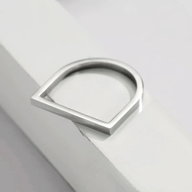 image-Stainless Steel Rings for Women D Geometric Pinky Ring Dainty Stackable Round Midi Rings Jewellery for Women 2022 Halloween