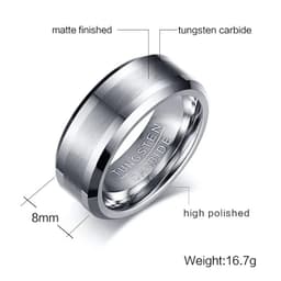 image-Vnox Classical 100% Tungsten Carbide Ring for Men Wedding Jewelry No Rust dropshipping