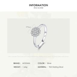 image-Modian 925 Sterling Silver Classic Sparkling Simple CZ Finger Ring Platinum Plated Wedding Jewelry For Women Anniversary Gift