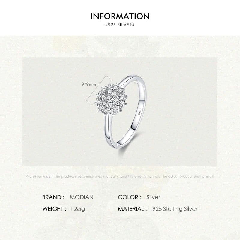 image-Modian 925 Sterling Silver Classic Sparkling Simple CZ Finger Ring Platinum Plated Wedding Jewelry For Women Anniversary Gift
