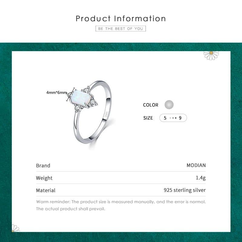 image-Modian Real 925 Sterling Silver Rings For Women Shining Crown Opal Finger Ring Classic Luxury Wedding Statement Jewelry Anel