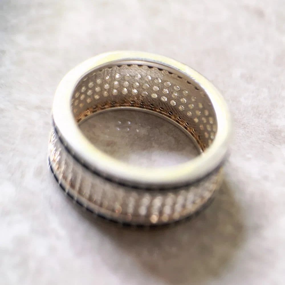 image-Black And White Ring,Europe Style Glam Fine Jewerly For Women Gift In 925 Sterling Silver