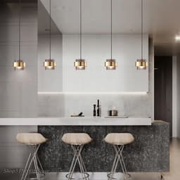 image-modern gold Cylindrical glass led pendant lights nordic Living Room Dining Room lustre kitchen Hanging Lamps home decor fixtures