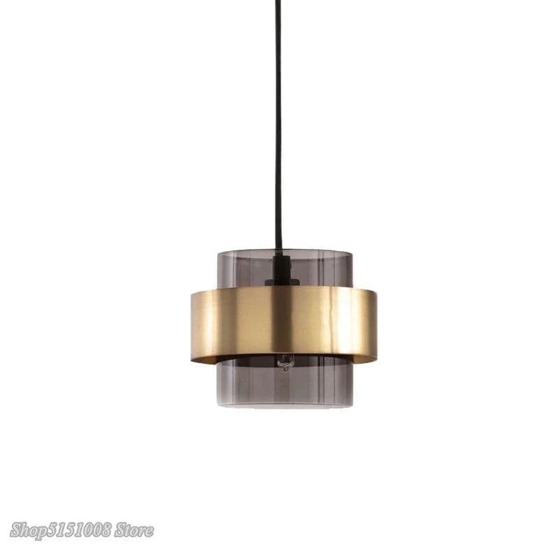 image-modern gold Cylindrical glass led pendant lights nordic Living Room Dining Room lustre kitchen Hanging Lamps home decor fixtures