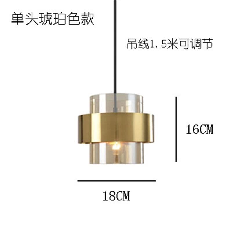 image-modern gold Cylindrical glass led pendant lights nordic Living Room Dining Room lustre kitchen Hanging Lamps home decor fixtures
