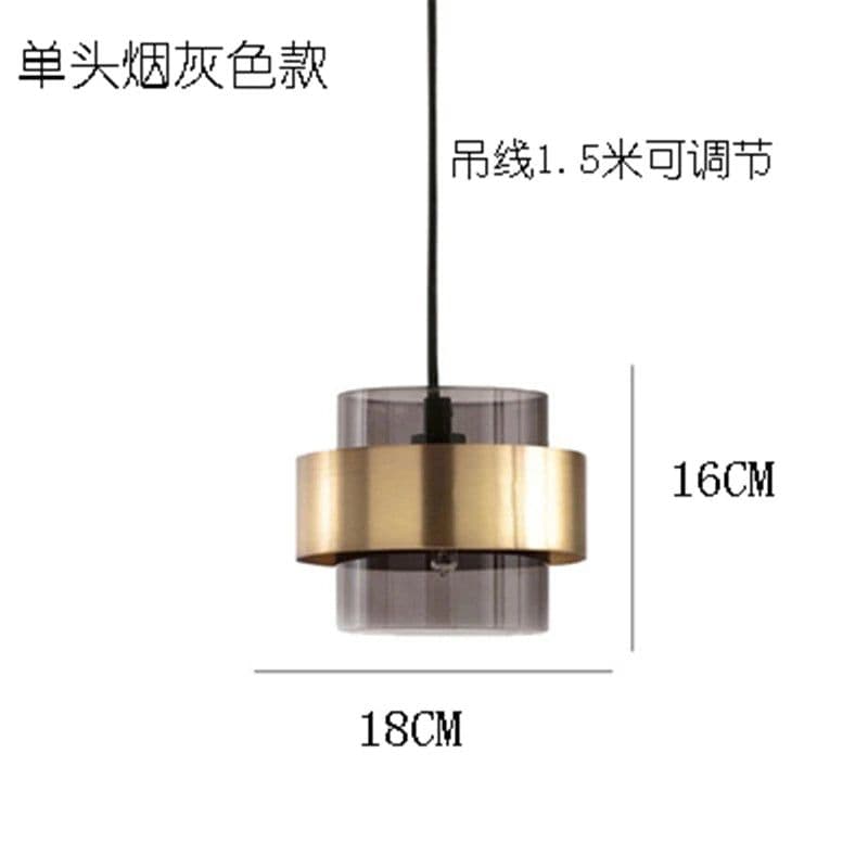 image-modern gold Cylindrical glass led pendant lights nordic Living Room Dining Room lustre kitchen Hanging Lamps home decor fixtures