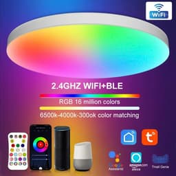 image-Tuya WiFi Smart LED Ceiling Lights 110v-240v RGB Dimmable Ceiling Lamps Round Ceiling Lamp For Bedroom Living Home Alexa Google