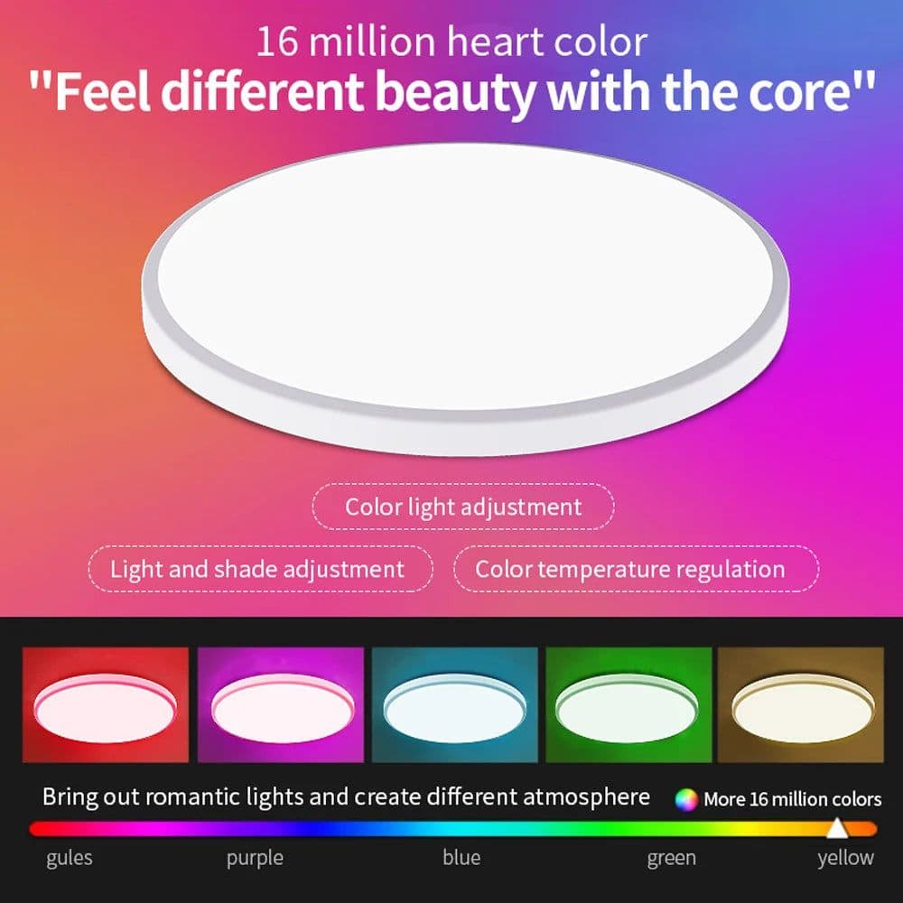 image-Tuya WiFi Smart LED Ceiling Lights 110v-240v RGB Dimmable Ceiling Lamps Round Ceiling Lamp For Bedroom Living Home Alexa Google