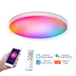 image-Tuya WiFi Smart LED Ceiling Lights 110v-240v RGB Dimmable Ceiling Lamps Round Ceiling Lamp For Bedroom Living Home Alexa Google