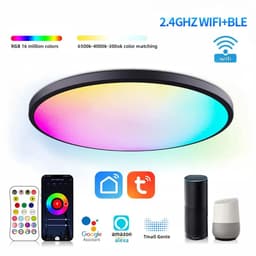 image-Tuya WiFi Smart LED Ceiling Lights 110v-240v RGB Dimmable Ceiling Lamps Round Ceiling Lamp For Bedroom Living Home Alexa Google