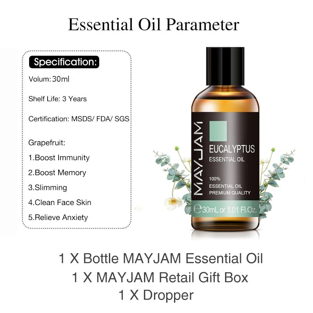 image-Lavender Eucalyptus Essential Oil Diffuser Aroma Oil 30ML Jasmine Vanilla Sandalwood Patchouli Lemon Ylang Ylang Rose Chamomile