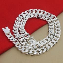 image-Aravant 10MM Men Necklace Chain 925 Silver Necklaces Fashion Jewelry Accessories