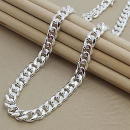 image-Aravant 10MM Men Necklace Chain 925 Silver Necklaces Fashion Jewelry Accessories