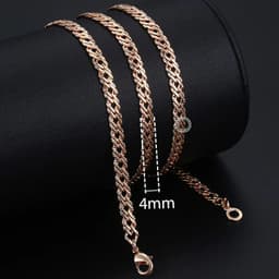 image-Trendsmax Necklaces for Women Men 585 Rose Gold Color Venitian Curb Link Chain Necklace 45cm 55cm 60cm Fashion Jewelry KGN453