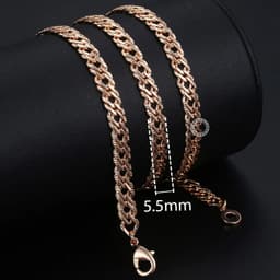 image-Trendsmax Necklaces for Women Men 585 Rose Gold Color Venitian Curb Link Chain Necklace 45cm 55cm 60cm Fashion Jewelry KGN453