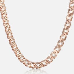 image-Trendsmax Necklaces for Women Men 585 Rose Gold Color Venitian Curb Link Chain Necklace 45cm 55cm 60cm Fashion Jewelry KGN453