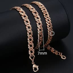 image-Trendsmax Necklaces for Women Men 585 Rose Gold Color Venitian Curb Link Chain Necklace 45cm 55cm 60cm Fashion Jewelry KGN453