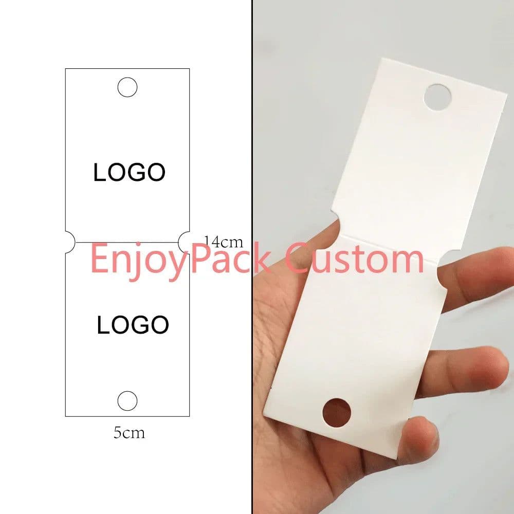 image-100Pieces Customize Personalize Logo Print Paper Jewelry Thank You Necklace Earring Holder Cards Packing Display Stand Wholesale