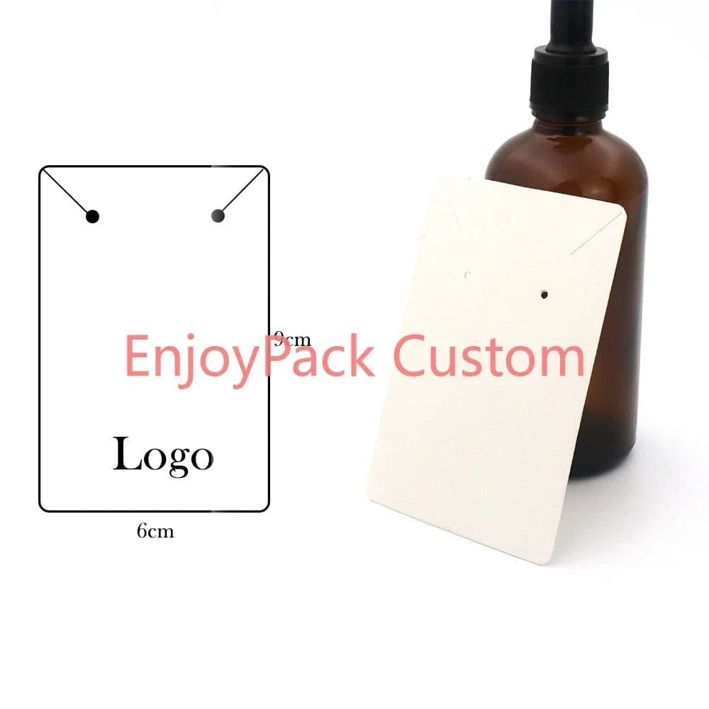 image-100Pieces Customize Personalize Logo Print Paper Jewelry Thank You Necklace Earring Holder Cards Packing Display Stand Wholesale