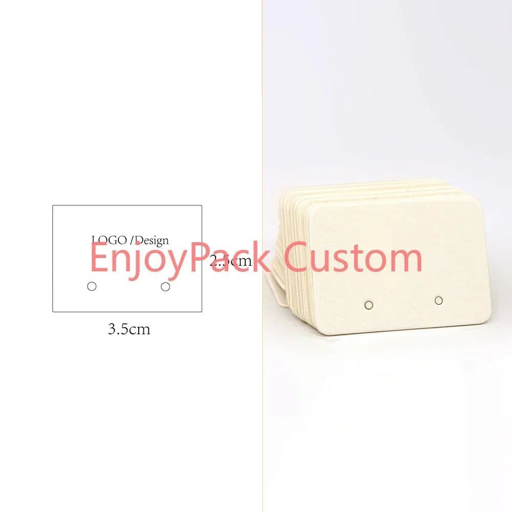 image-100Pieces Customize Personalize Logo Print Paper Jewelry Thank You Necklace Earring Holder Cards Packing Display Stand Wholesale