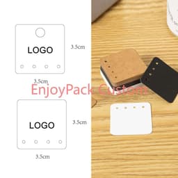 image-100Pieces Customize Personalize Logo Print Paper Jewelry Thank You Necklace Earring Holder Cards Packing Display Stand Wholesale