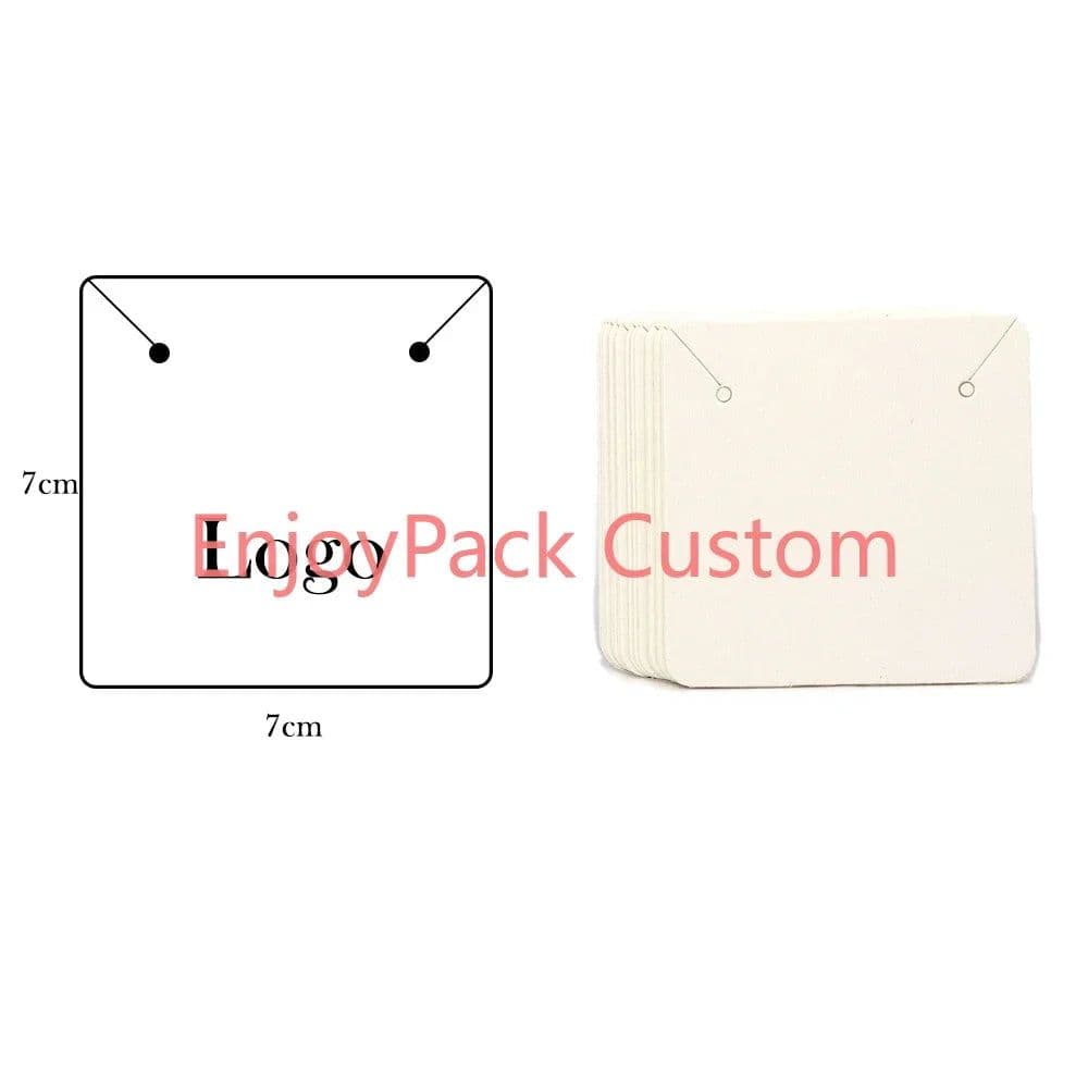 image-100Pieces Customize Personalize Logo Print Paper Jewelry Thank You Necklace Earring Holder Cards Packing Display Stand Wholesale