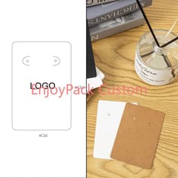 image-100Pieces Customize Personalize Logo Print Paper Jewelry Thank You Necklace Earring Holder Cards Packing Display Stand Wholesale