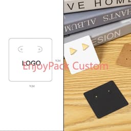 image-100Pieces Customize Personalize Logo Print Paper Jewelry Thank You Necklace Earring Holder Cards Packing Display Stand Wholesale