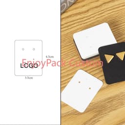 image-100Pieces Customize Personalize Logo Print Paper Jewelry Thank You Necklace Earring Holder Cards Packing Display Stand Wholesale
