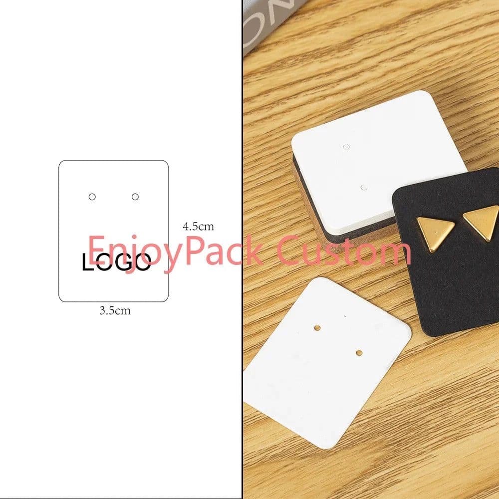 image-100Pieces Customize Personalize Logo Print Paper Jewelry Thank You Necklace Earring Holder Cards Packing Display Stand Wholesale