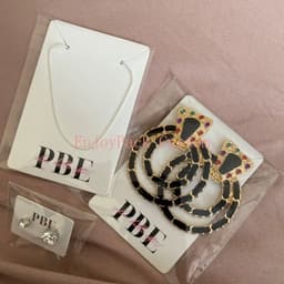 image-100Pieces Customize Personalize Logo Print Paper Jewelry Thank You Necklace Earring Holder Cards Packing Display Stand Wholesale