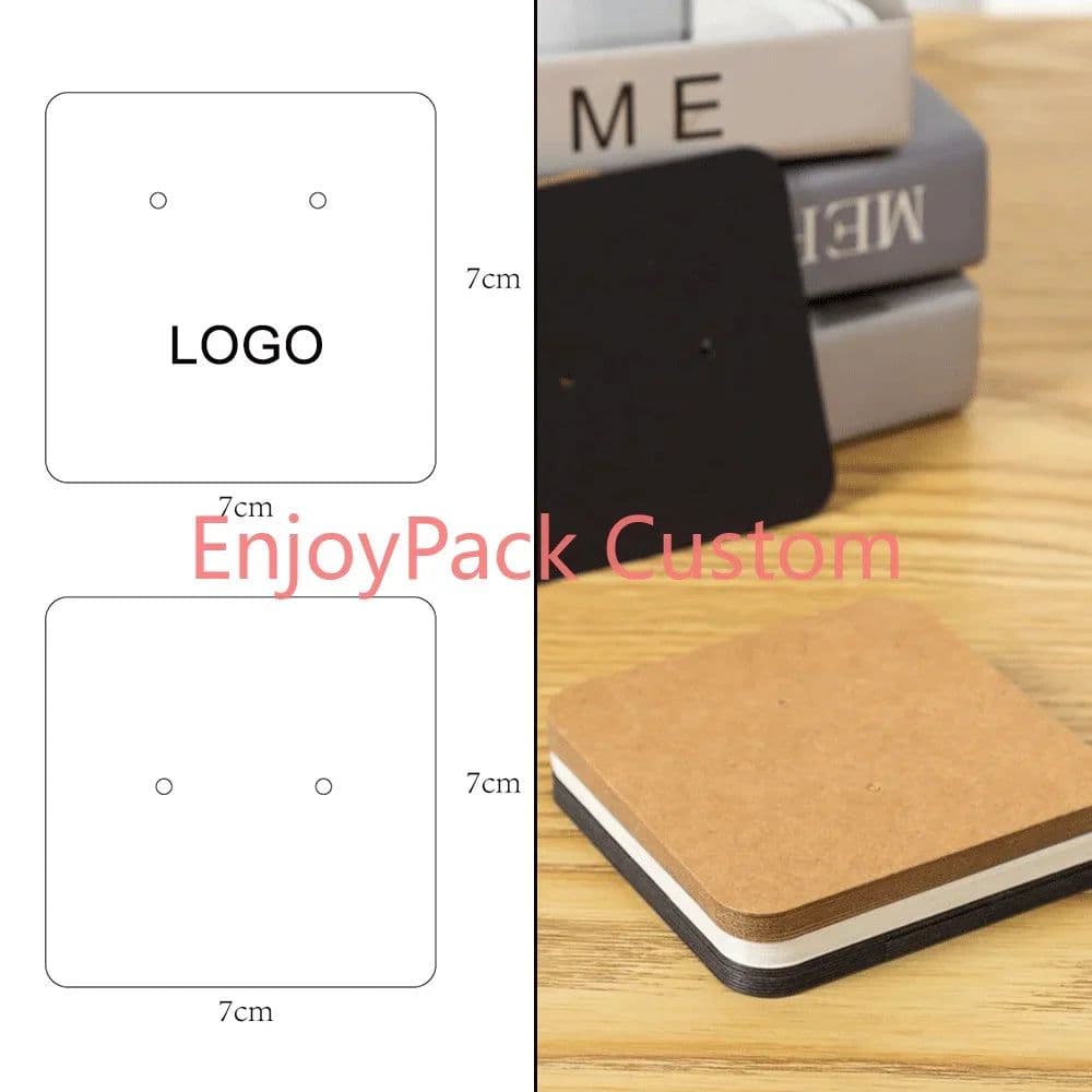 image-100Pieces Customize Personalize Logo Print Paper Jewelry Thank You Necklace Earring Holder Cards Packing Display Stand Wholesale