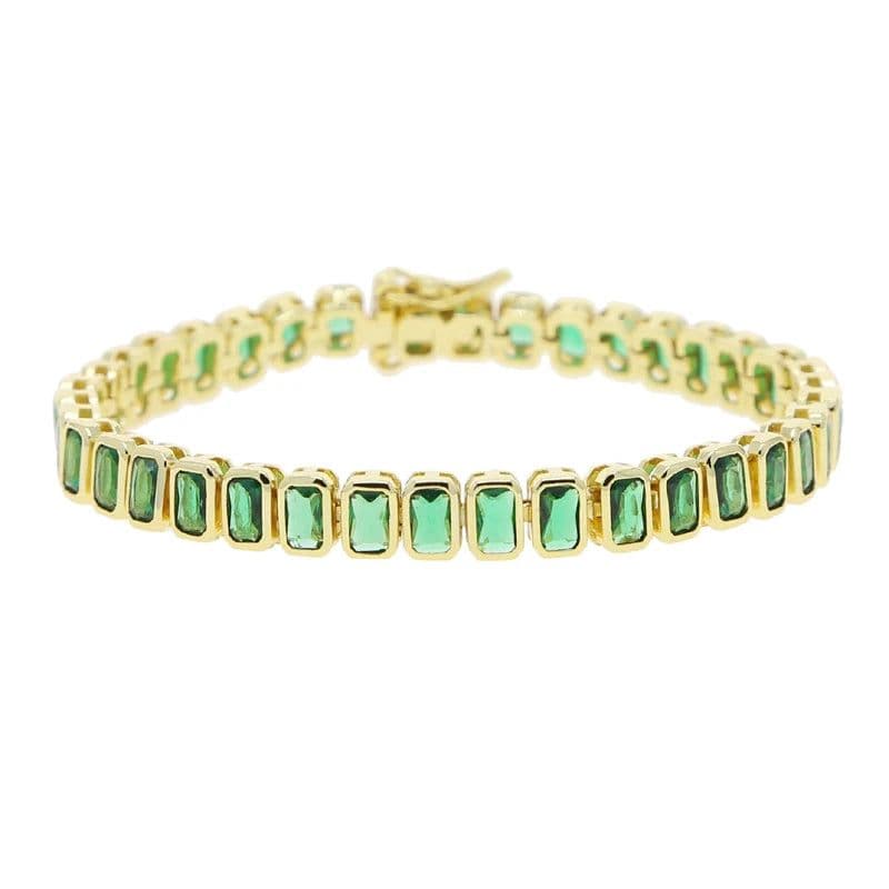 image-Various Shaped Geometric Bezel Cubic Zirconia 5A CZ Tennis Chain Bracelet Classic Fashion Women Jewelry