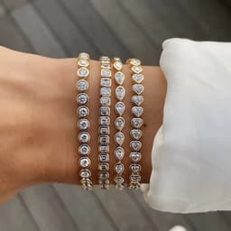 image-Various Shaped Geometric Bezel Cubic Zirconia 5A CZ Tennis Chain Bracelet Classic Fashion Women Jewelry