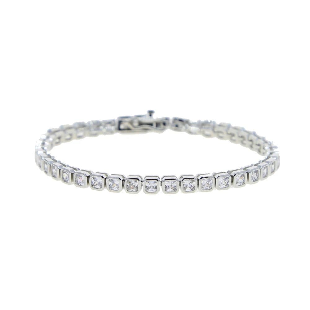 image-Various Shaped Geometric Bezel Cubic Zirconia 5A CZ Tennis Chain Bracelet Classic Fashion Women Jewelry