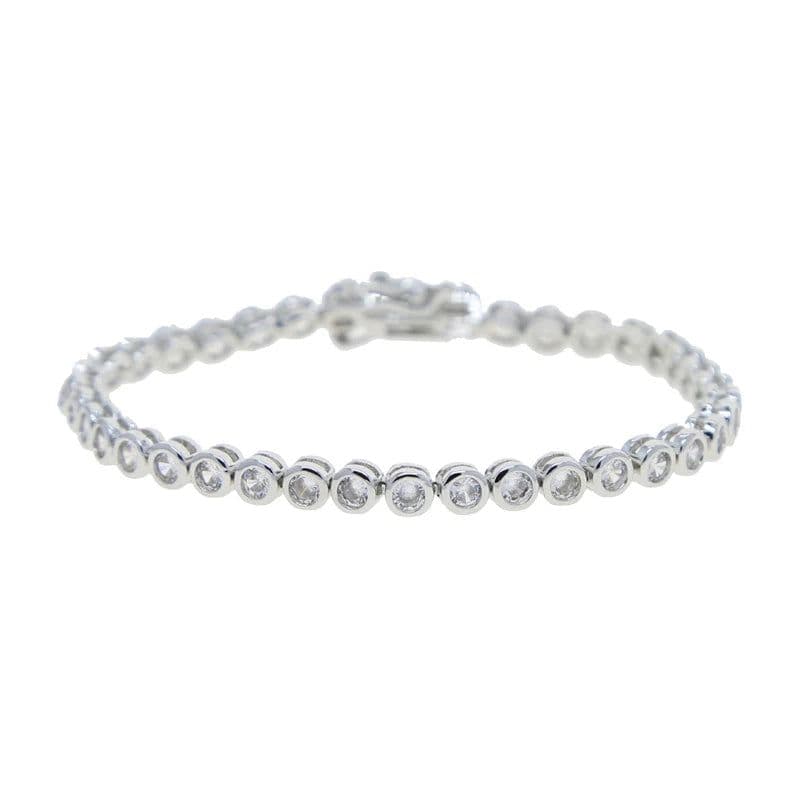 image-Various Shaped Geometric Bezel Cubic Zirconia 5A CZ Tennis Chain Bracelet Classic Fashion Women Jewelry